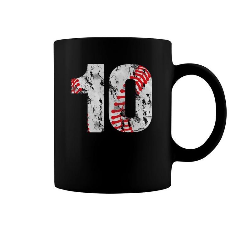 10 Years Old Gifts Number 10 Baseball 10Th Birthday Boy Girl Coffee Mug