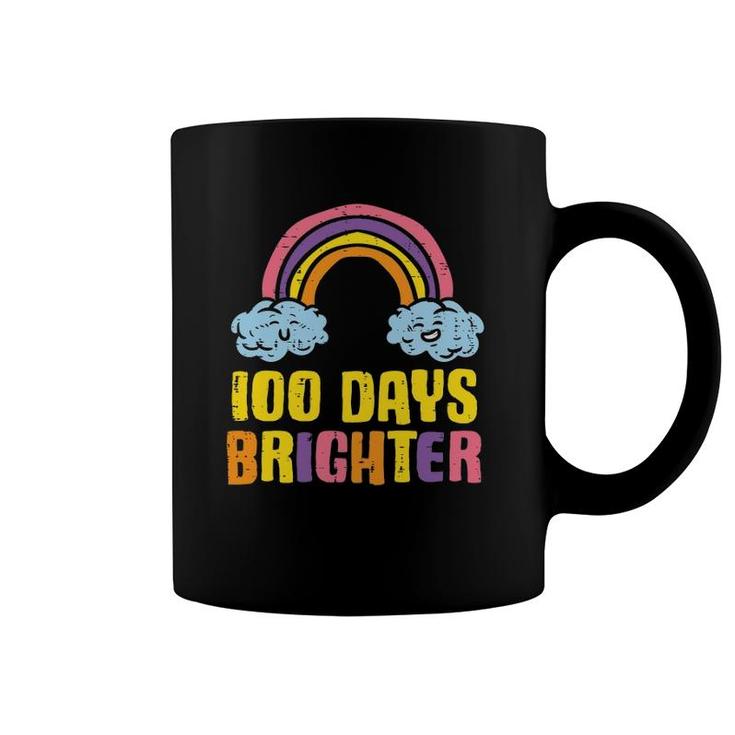 100 Days Brighter Rainbow Cute 100Th Day School Smarter Girl Coffee Mug