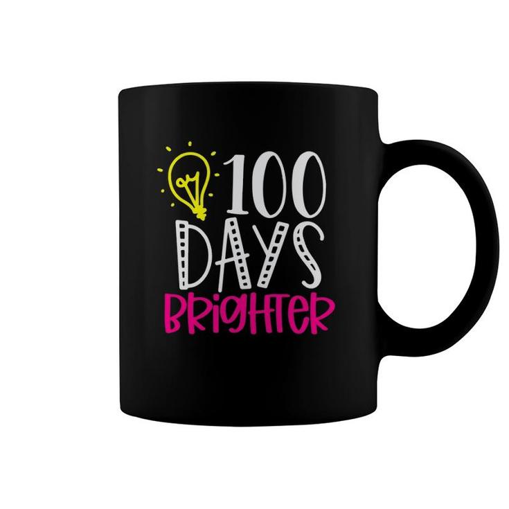 100 Days Brighter Teacher Student 100 Days Of School Coffee Mug