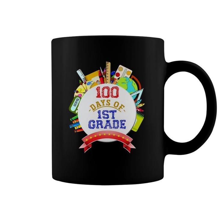 100 Days Of 1St Grade School Student Gift 100 Days Of School Coffee Mug