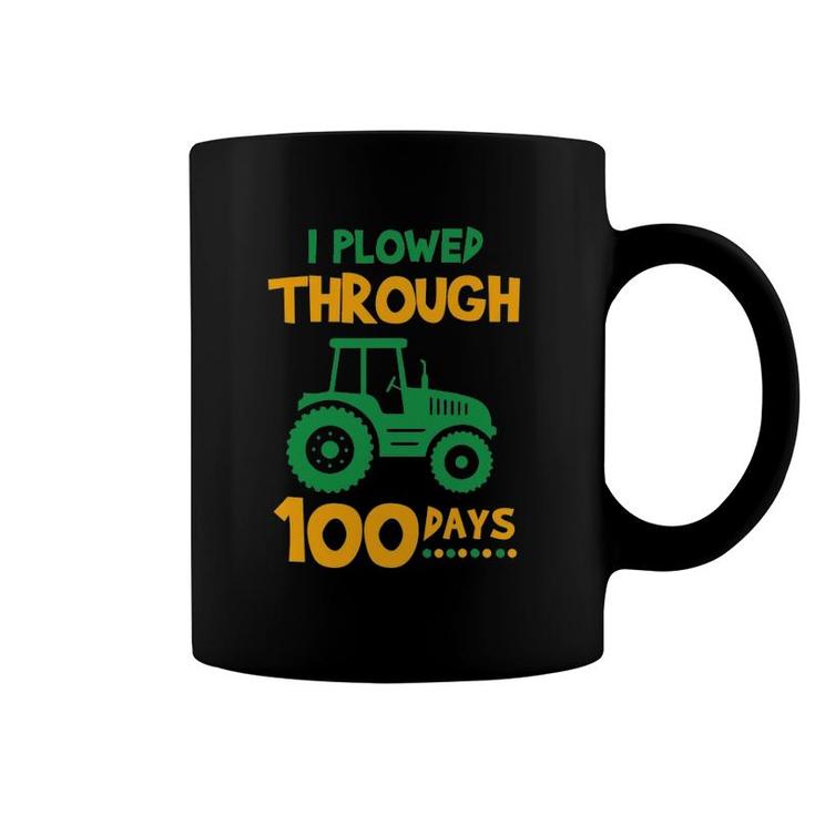 100 Days Of School  For Boys - Plowed Through 100 Days Coffee Mug