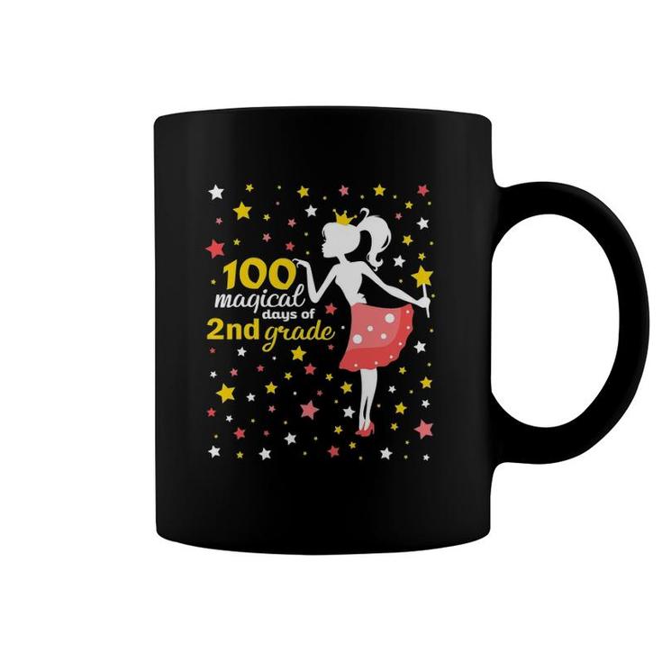 100 Days Of School Girls 2Nd Grade Magical Princess Stars Coffee Mug