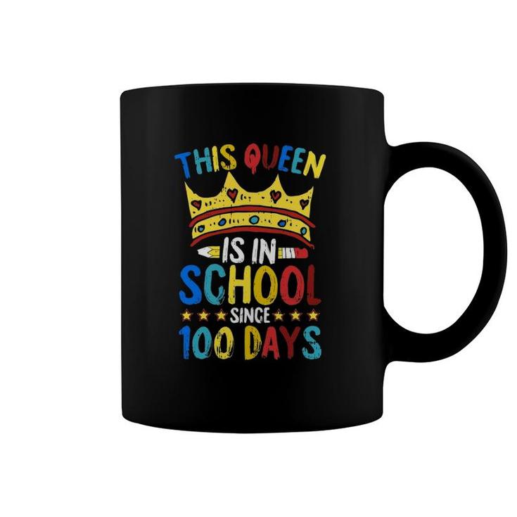 100 Days Of School Queen Crown Teacher Cool Student Gifts Coffee Mug
