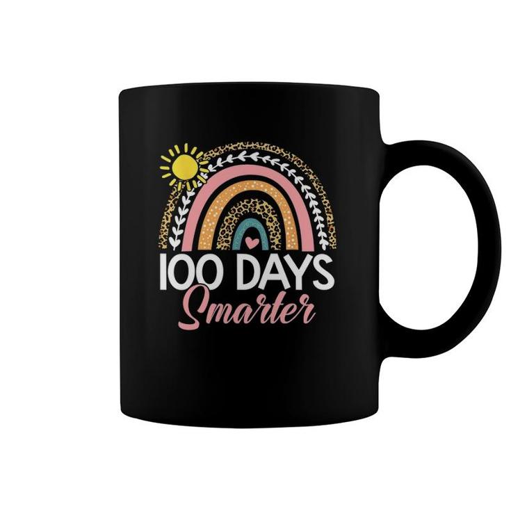 100 Days Smarter Rainbow Leopard Happy 100Th Day Of School Coffee Mug