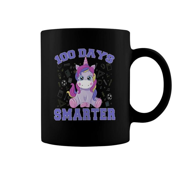 100Th Day Of School Unicorn Girls 100 Days Of School Smarter Coffee Mug