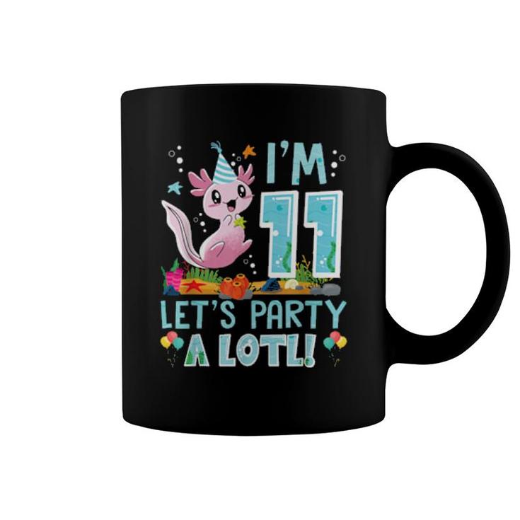 11 Years Old Axolotl 11Th Birthday Party Boys Girls  Coffee Mug