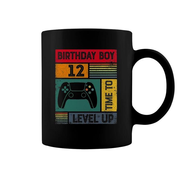 12 Years Old 12Th Birthday Boy Time To Level Up Gamer Birthday Coffee Mug