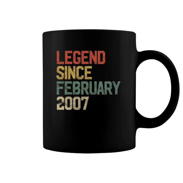 15 Years Old Gifts Legend Since February 2007 15Th Birthday Coffee Mug