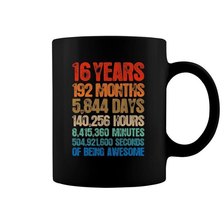 16 Years Old 16Th Birthday Vintage Retro 192 Months Coffee Mug
