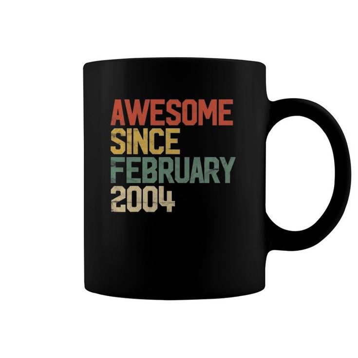 18Th Birthday Gifts Awesome Since February 2004 18 Years Old Coffee Mug