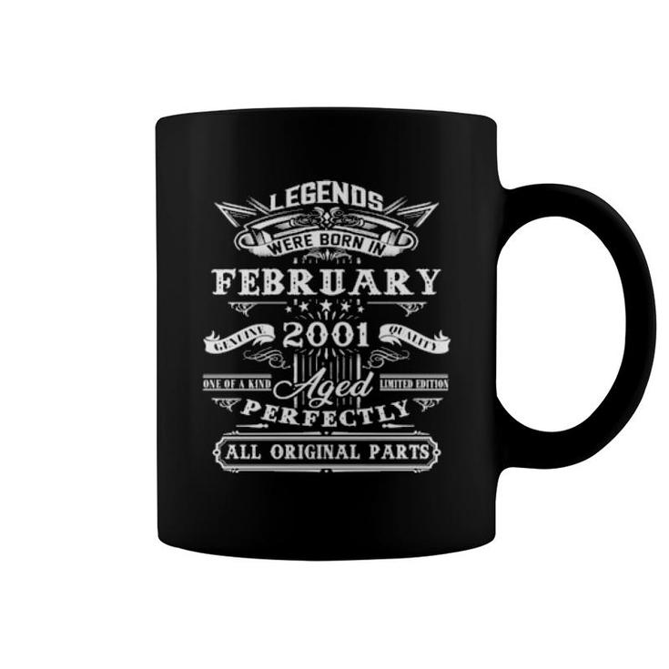 21St Birthday For Legends Born February 2001 21 Yrs Old Coffee Mug