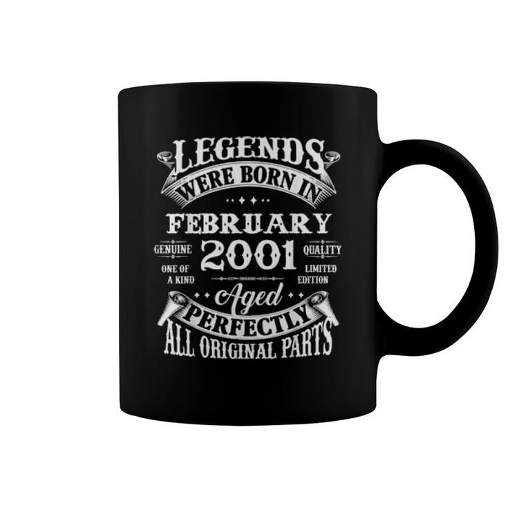 21St Birthday Legends Born In February 2001 21 Year Old Coffee Mug