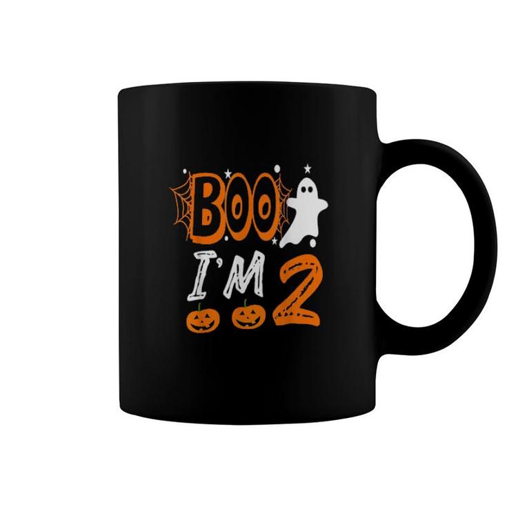 2Nd Birthday Kids Boo I'm 2 Two Yr Ghost Halloween Costume  Coffee Mug