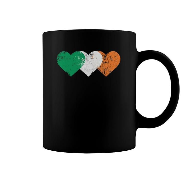 3 Hearts Ireland Flag St Patricks Day Irish Flags Men Women Coffee Mug