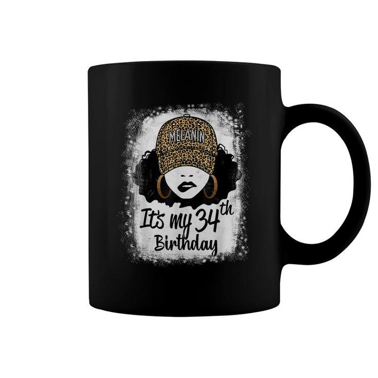 34 Years Old Leopard Melanin Girl Its My 34Th Birthday  Coffee Mug