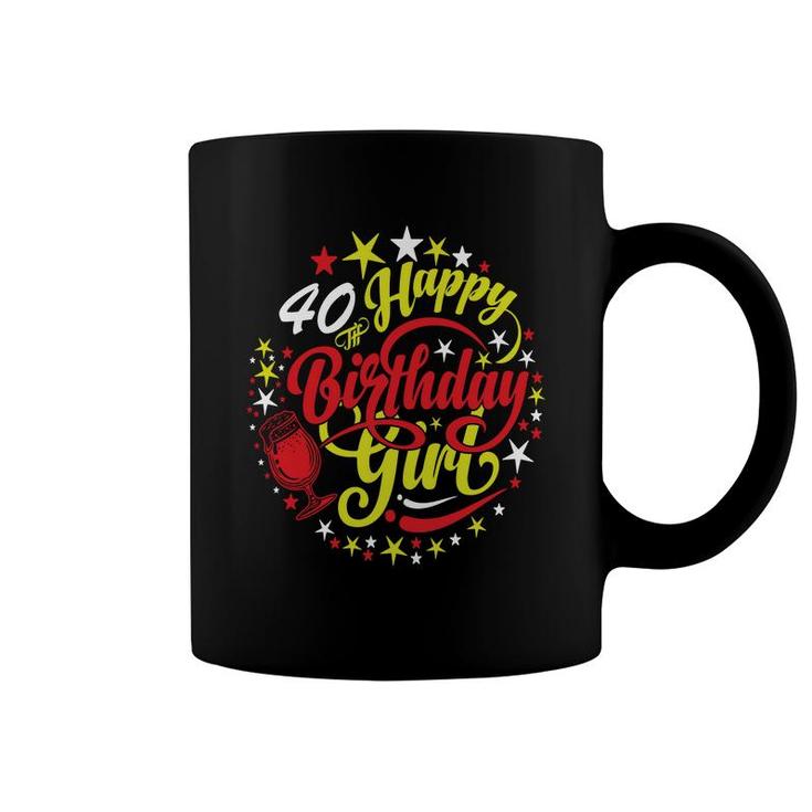 40 Happy Birthday Girl Bling 40Th Birthday Party Coffee Mug
