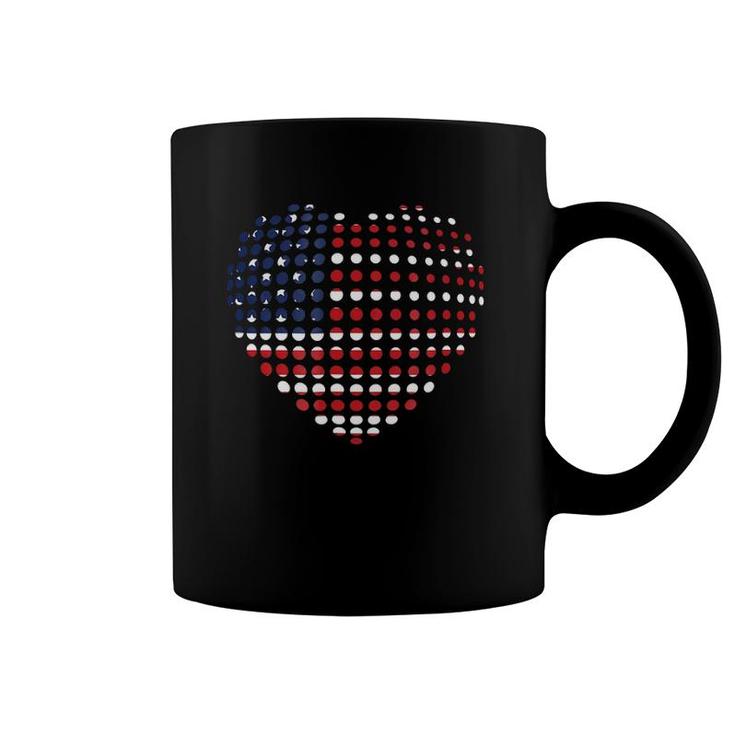 4Th Of July American Flag Heart Us Patriotic Colors Coffee Mug