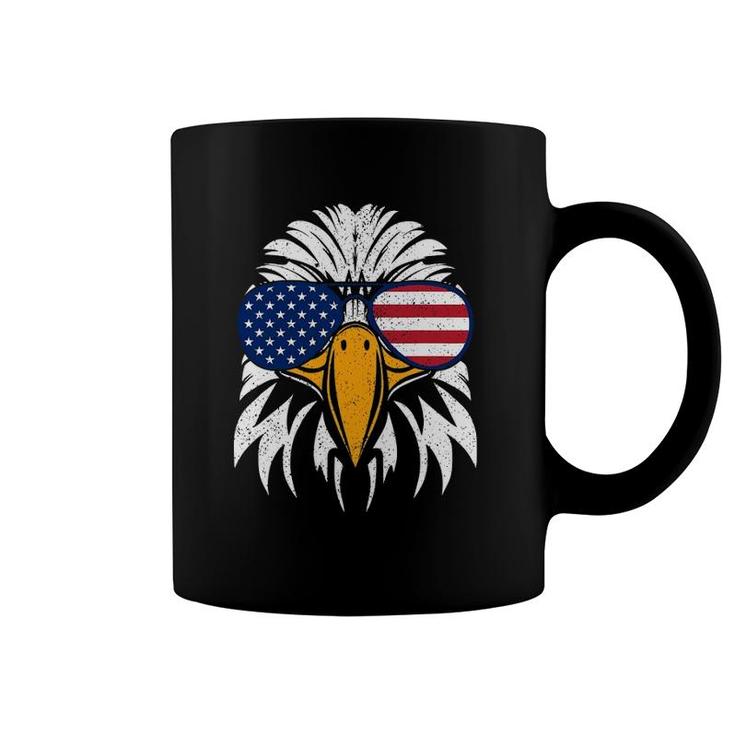 4Th Of July Bald Eagle Patriotic American Flag Glasses Coffee Mug