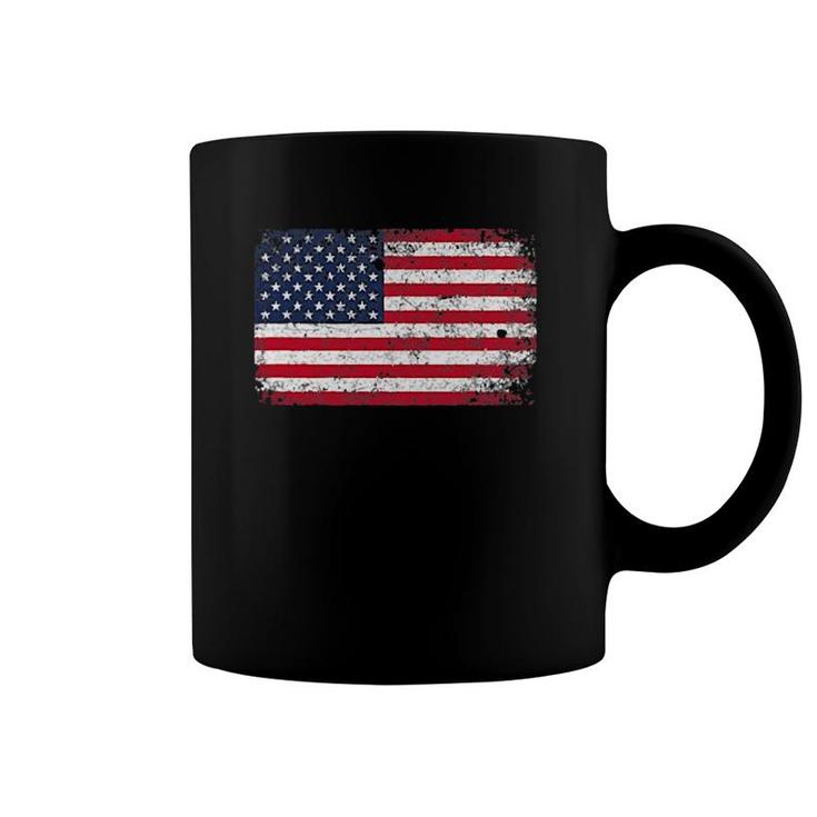 4Th Of July Distressed American Usa Flag Pocket Coffee Mug