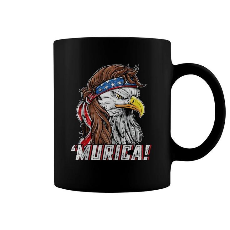 4Th Of July Eagle Mullet Murica American Flag Usa Merica  Coffee Mug
