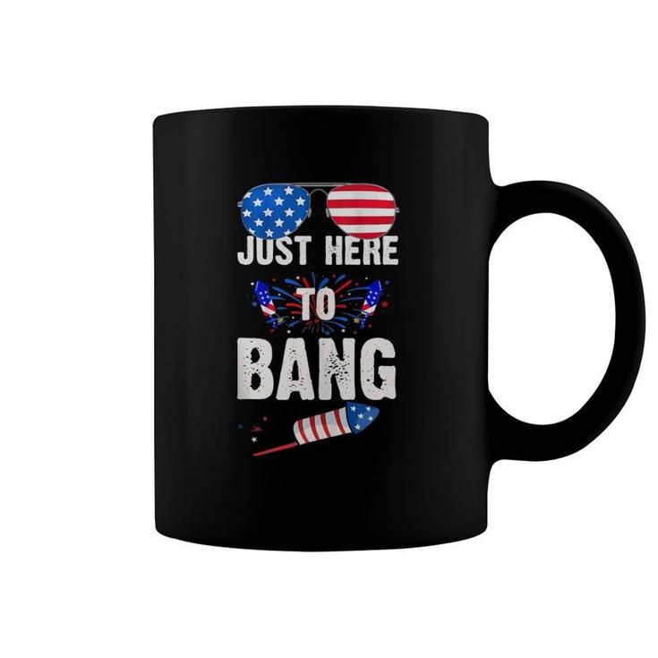 4Th Of July I'm Just Here To Bang American Flag Sunglasses Coffee Mug