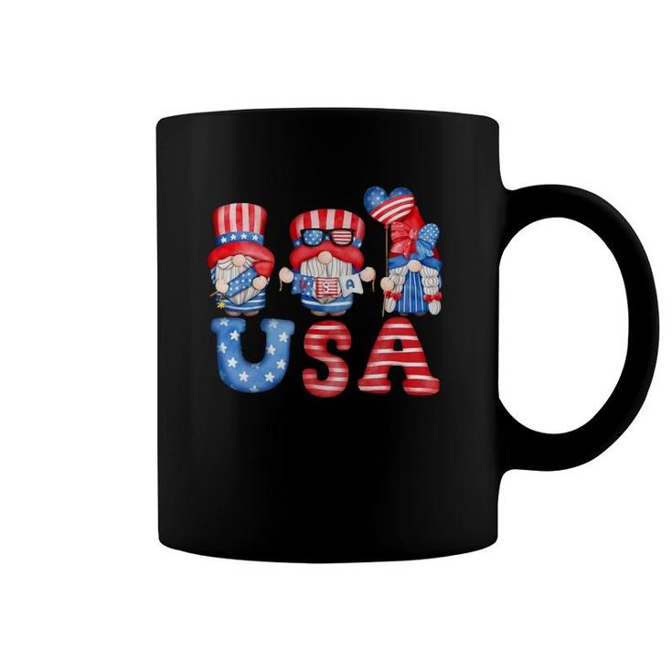 4Th Of July Usa American Flag Gnomes Patriotic Cute Coffee Mug