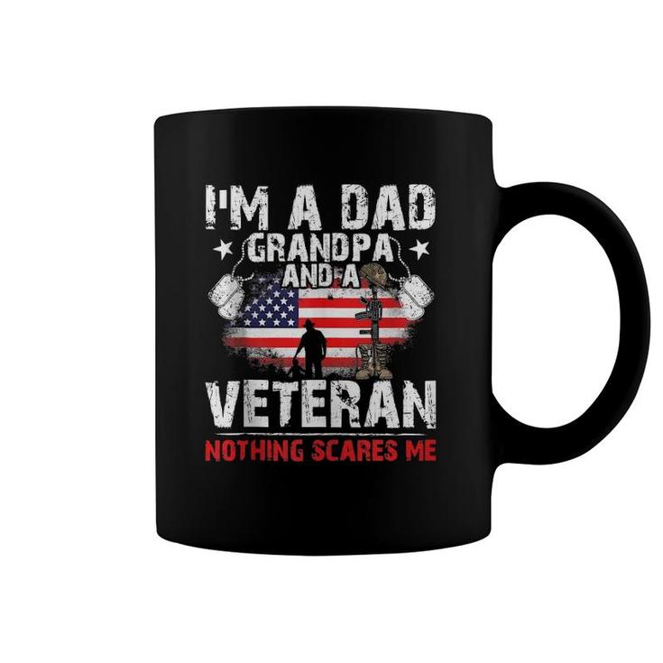 4Th Of July Usa Flag I'm A Dad Grandpa And A Veteran  Coffee Mug