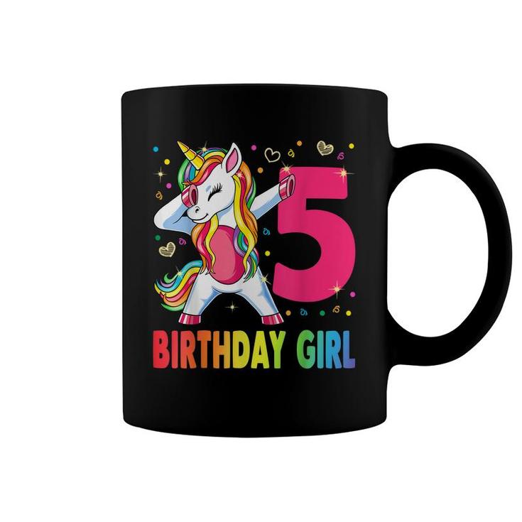 5 Years Old Unicorn Dabbing 5Th Birthday Girl Unicorn Party  Coffee Mug