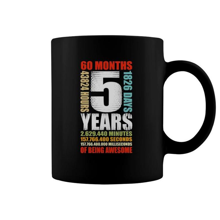 5Th Birthday 5 Years Old Boys Girls Kids Party Being Awesome Coffee Mug