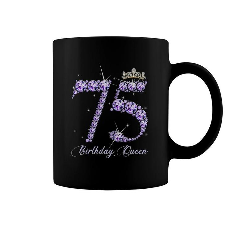 75 Years Old It's My 75Th Birthday Queen Diamond Heels Crown Coffee Mug