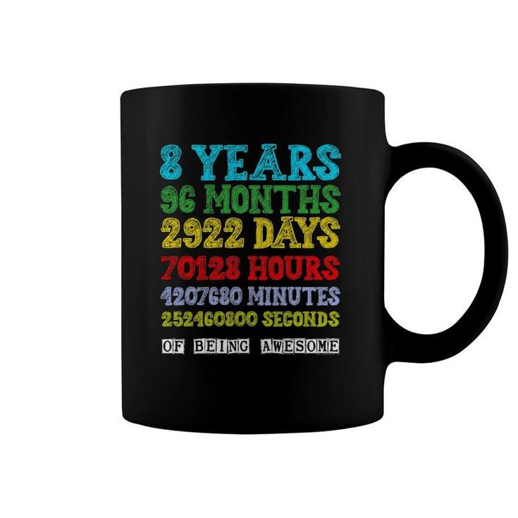 8 Years Of Being Awesome Happy 8Th Birthday Eight Countdown Coffee Mug
