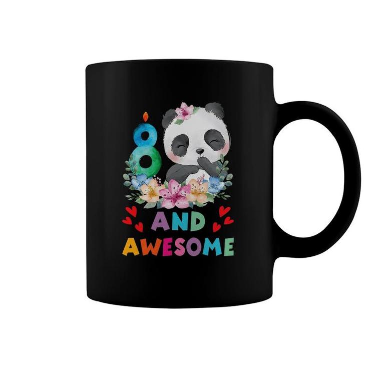 8 Years Old 8Th Birthday Panda Unicorn Girl Party Gift Coffee Mug
