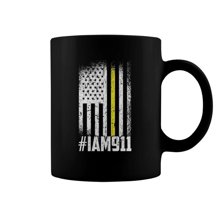 911 American Flag Dispatch Er Usa Thin Gold Line Operator Coffee Mug