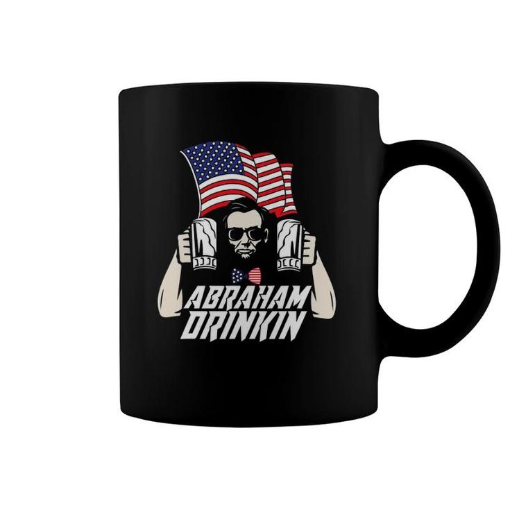 Abraham Drinkin Funny 4Th Of July American Flag Drink Coffee Mug