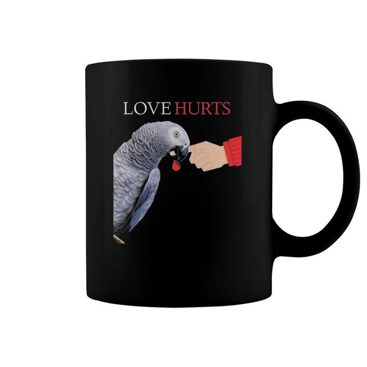 African Grey Love Can Hurt Parrot Coffee Mug