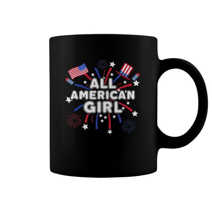 All American Girl Cute Patriotic 4Th Of July Coffee Mug