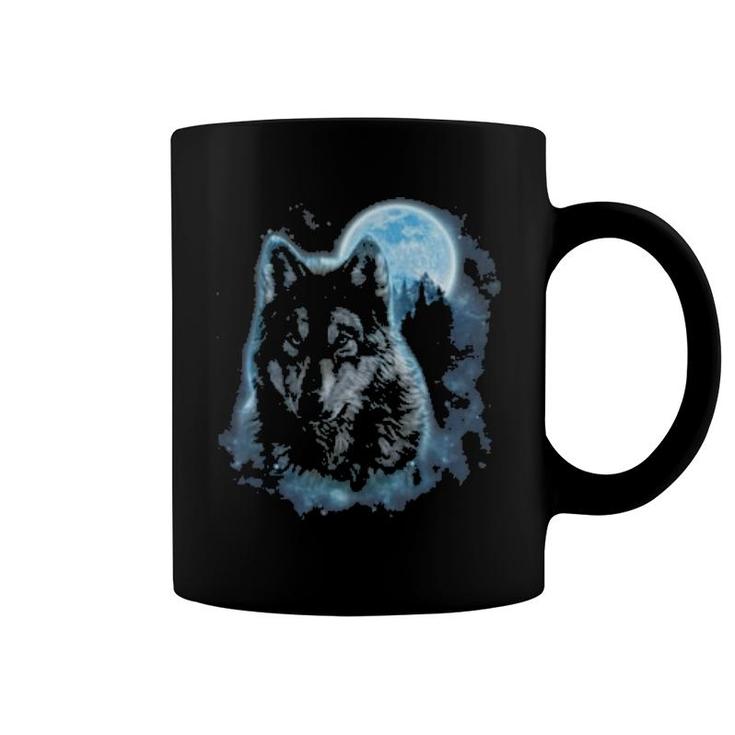 Alpha Wolf, Halloween Moon, Wolf Coffee Mug