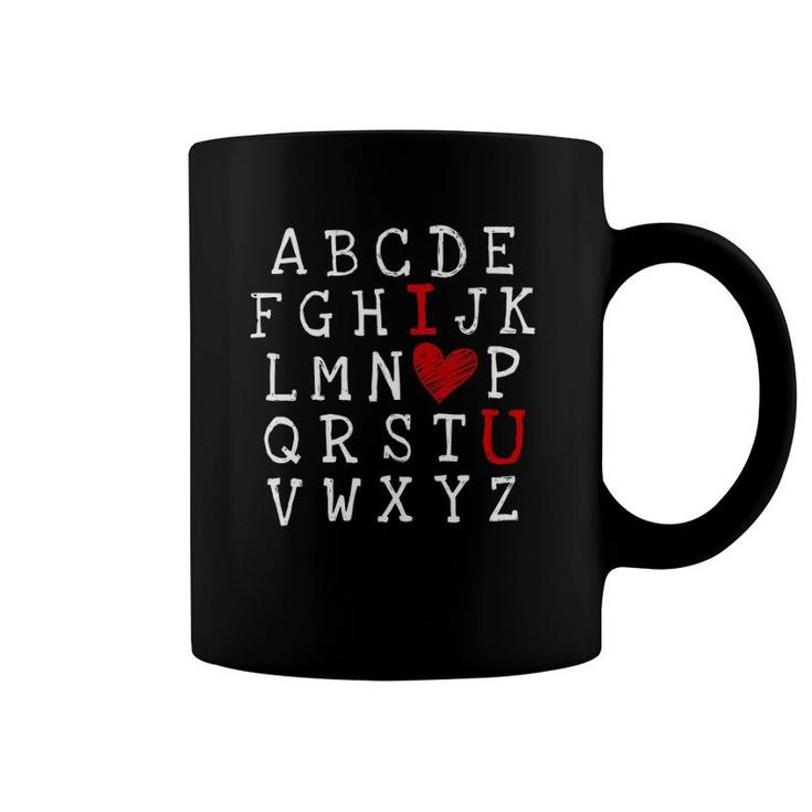Alphabet Abc I Love You Printed Teacher Valentine's Day Heart Coffee Mug