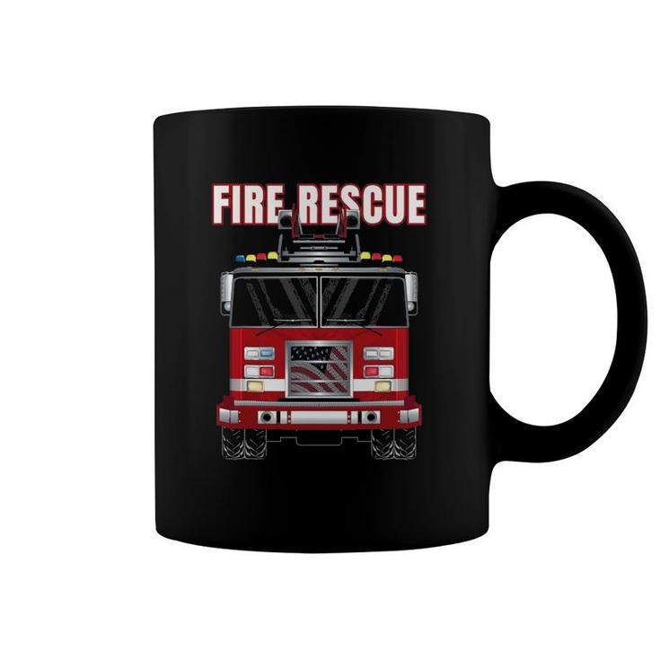 American Fire Rescue Firefighter Department Truck Fireman Coffee Mug