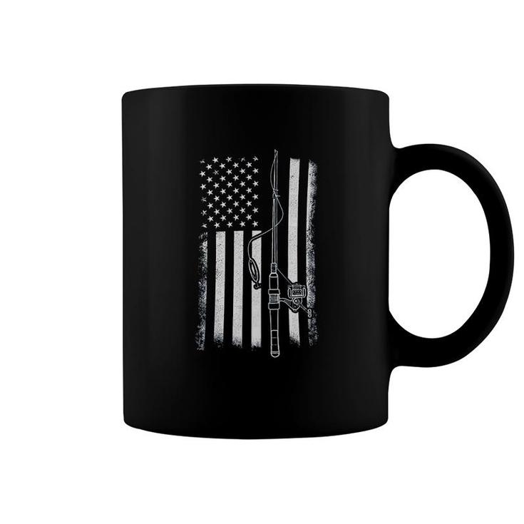 American Flag Fishing Coffee Mug