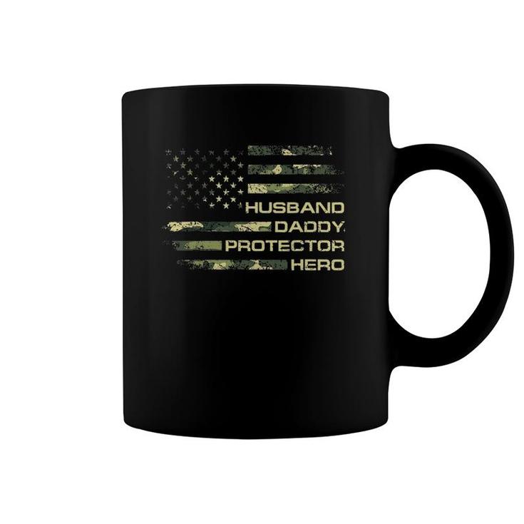 American Husband Daddy Protector Hero Army Fathers Day Coffee Mug