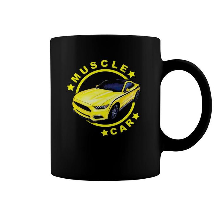 American Muscle Yellow Car Car Lover Coffee Mug