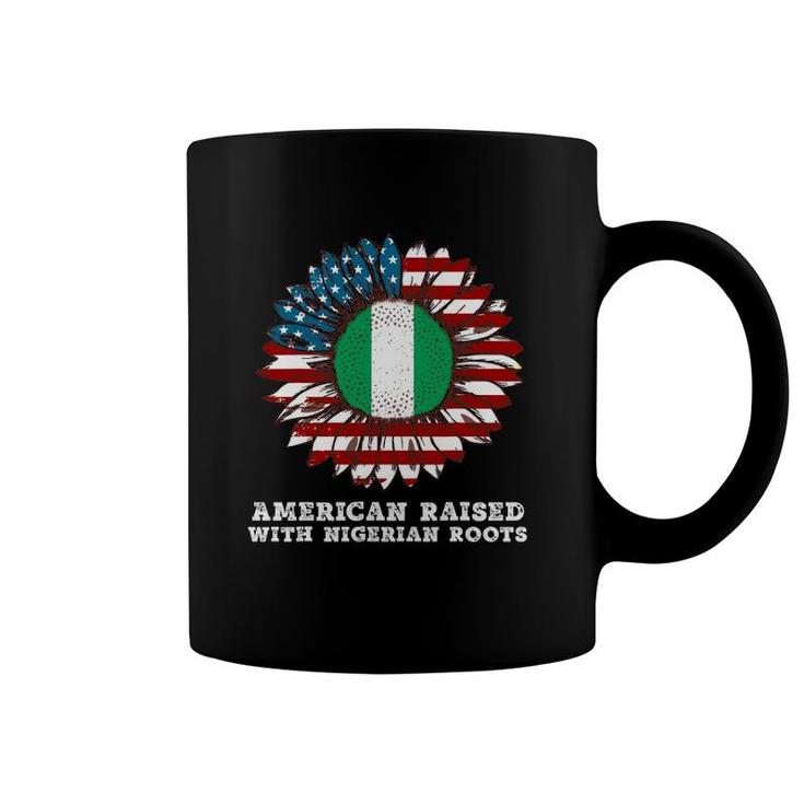 American Raised With Nigerian Roots Sunflower Usa Flag Coffee Mug