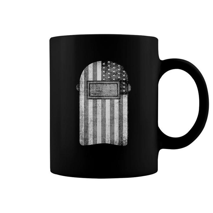 American Welder Us Flag Welding Hood Coffee Mug