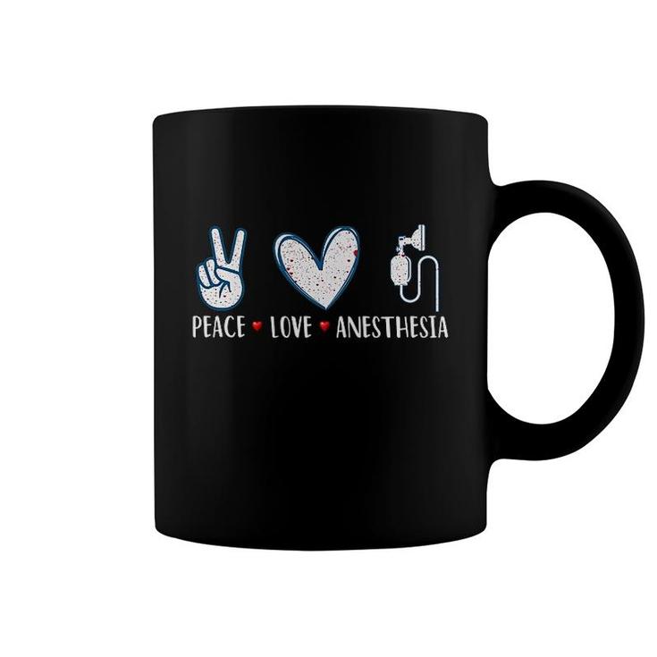 Anesthesiologist Peace Love Anesthesia Coffee Mug
