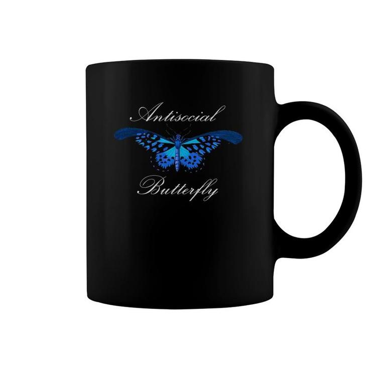 Antisocial Butterfly  Introvert Funny Social Anxiety Coffee Mug