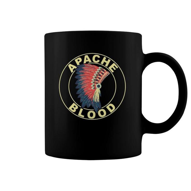 Apache Blood Proud Native American Headdress Apache Tribe Coffee Mug