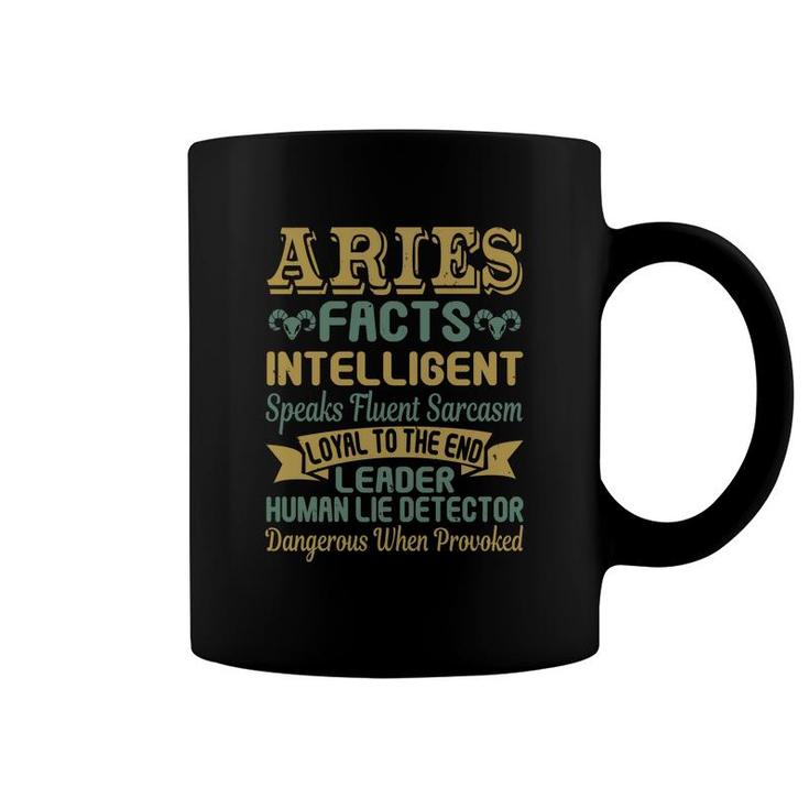 Aries Facts Intelligent Speaks Fluent Coffee Mug