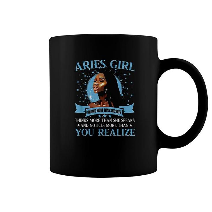 Aries Girl Black Queen Coffee Mug