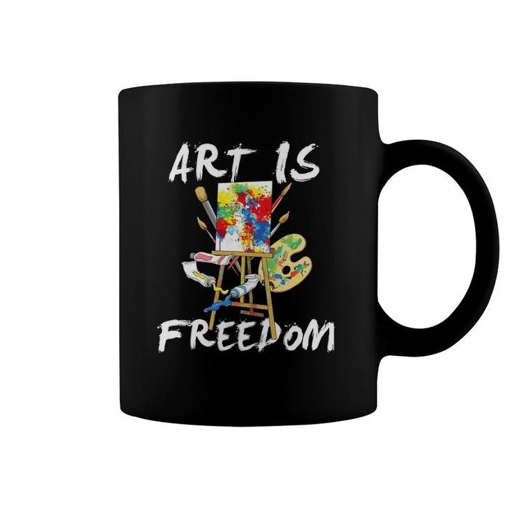 Art Is Freedom - Art Is Freedom Painting Brush Coffee Mug